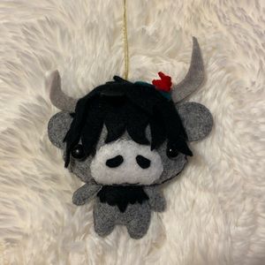 Highland Cow handmade felt ornament